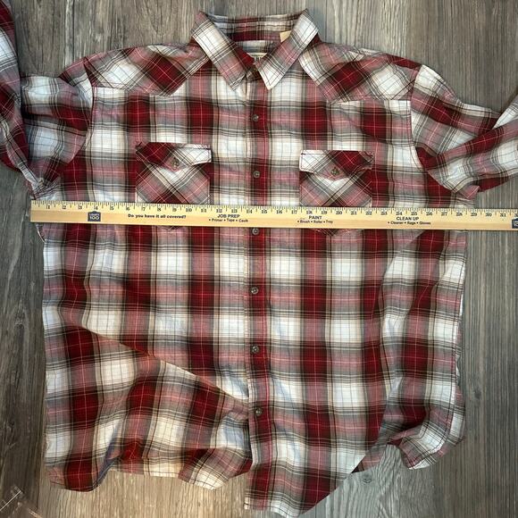 Set of‎ 2 Red Head Long Sleeve Plaid Button Down Shirts Mens 2XL Red Brown - Picture 7 of 16